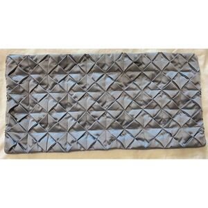 Hotel Collection Sham Quilted Textured Silver Grey Rectangle Accent Pillow Satin